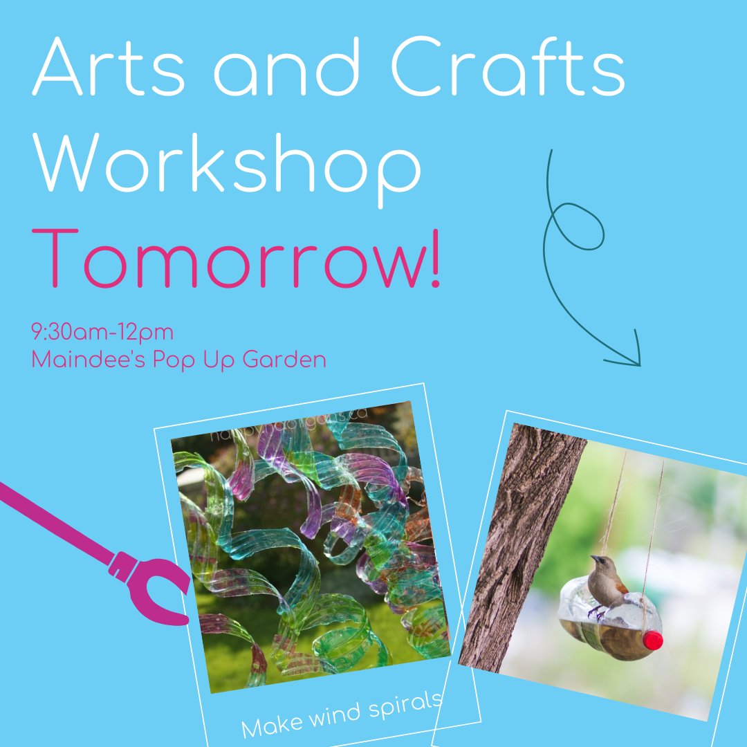 MaindeeLibrary's tweet image. Come down to Maindee’s pop up garden in Chepstow Road’s car park tomorrow to make:

🐦Bird feeders
🎐Wind spirals

All from a plastic bottle! Plus, you’ll be able to view and comment on future plans for Maindee!

#LoveMaindee