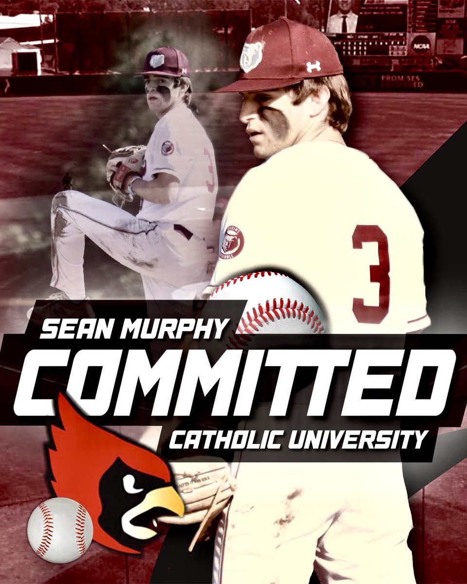 S___murphy's tweet photo. I’m excited to announce my commitment to Catholic University. I want to thank my parents, coaches, teammates, and everyone along the way. And Coach Natoli for giving me this opportunity. @CatholicU_BSB @Bruin_Baseball1 #cardball https://t.co/ULc8oaJUL2