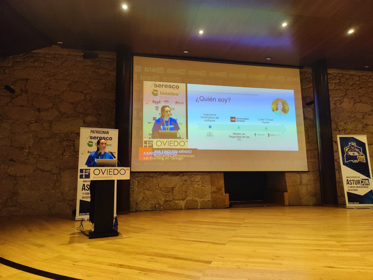 TarlogicES's tweet photo. Nuestros compañeros tienen por delante un finde muy animado. Ahora mismo, @AJunque9, Threat Hunter de @BlackArrowSec, está analizando en @AsturCONtech las técnicas de persistencia más utilizadas por los threat actors.

¡Mañana más! 😉
#ciberseguridad https://t.co/6rrONnDOaJ