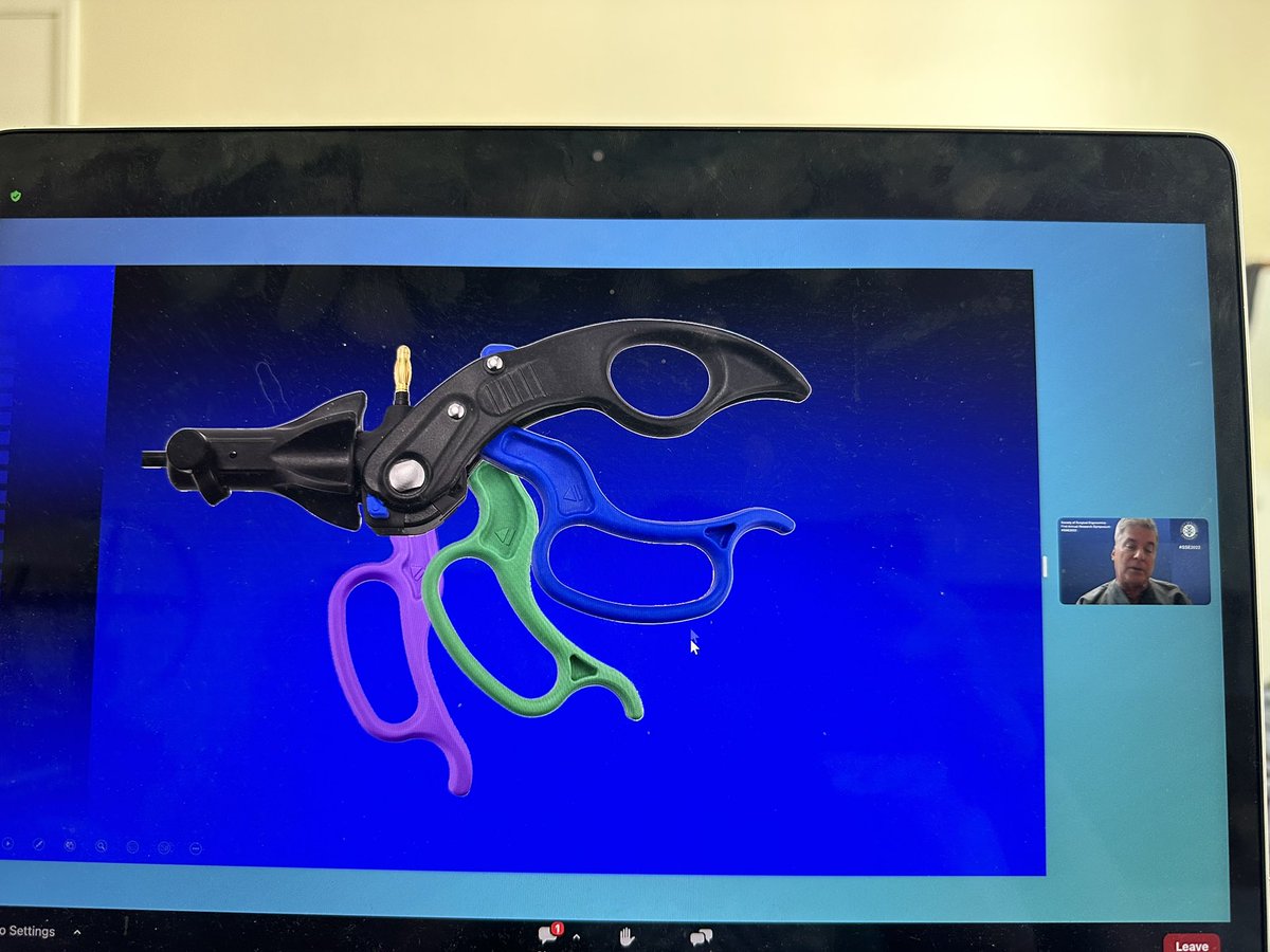 Genius idea to design laparoscopic instruments by glove size! Keynote talk by Dr. Adrian Park at @SurgErgoGroup #SSE2022