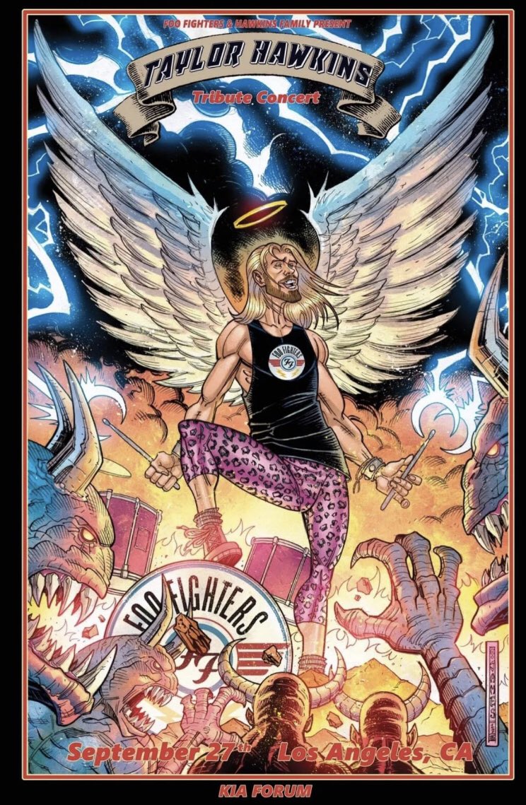 Ste_inStockport's tweet photo. @FooFightingUK @FooFightersUK @foofighters @DancesWithFoos @AllThingsFoos Just look at this! I donโt know who the arts is but whoever they are they have created an awesome piece. #FooFighters #taylorhawkinsconcert #riptaylor #flyhighhawk https://t.co/SABZ2LQolb