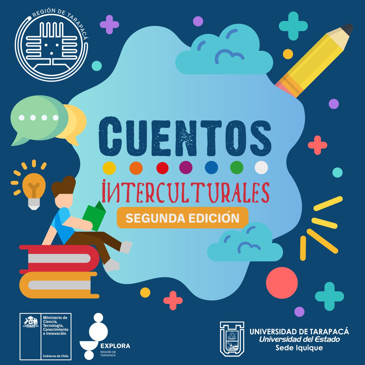 ExploraTarapaca's tweet photo. 📣 ¡SÚMATE AL TALLER DE ESCRITURA DE CUENTOS CON TEMÁTICA INTERCULTURAL! 📣
▶️Desde Explora #Tarapacá invitamos a todos y todas las estudiantes y docentes de la región, a ser parte este jueves 29 de sept. a las 17 horas, del TALLER DE ESCRITURA DE #CUENTOSINTERCULTURALES. 📝 https://t.co/aWnNUJMIKD