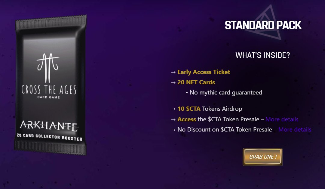 ⚡️FLASH GIVEAWAY 1 PACK STANDARD CTA

A l'occasion de la sortie du jeu attendu Cross The Ages, voici un pack à gagner !

Pour participer :
👉Follow <a href="/CryptoInFrance/">Crypto France  | WEB3 & Crypto</a> &amp; <a href="/CrossTheAges/">Cross The Ages</a> 
👉RT 🔃&amp; Like ♥️
👉Tag 3 amis

⏰T.A.S DANS 3 JOURS
#NFTGiveaways #P2E #nft #ETH #BSC #FreeMints