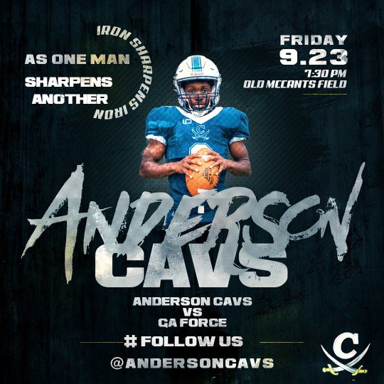 Anderson Cavaliers (@andersoncavsfb) on Twitter photo Lock in 🔒
Kickoff tonight @ 7:30 PM vs GA Force
#GoCavs🔵⚪️
<a href="/dpepper7/">Don Peppers</a> <a href="/Coach_Norris103/">Coach Jerry Norris Jr.</a> <a href="/Brandon305_864/">Brandon Washington</a> <a href="/CarlosR66998585/">Coach Carlos Rice</a> Lock in 🔒
Kickoff tonight @ 7:30 PM vs GA Force
#GoCavs🔵⚪️
<a href="/dpepper7/">Don Peppers</a> <a href="/Coach_Norris103/">Coach Jerry Norris Jr.</a> <a href="/Brandon305_864/">Brandon Washington</a> <a href="/CarlosR66998585/">Coach Carlos Rice</a>