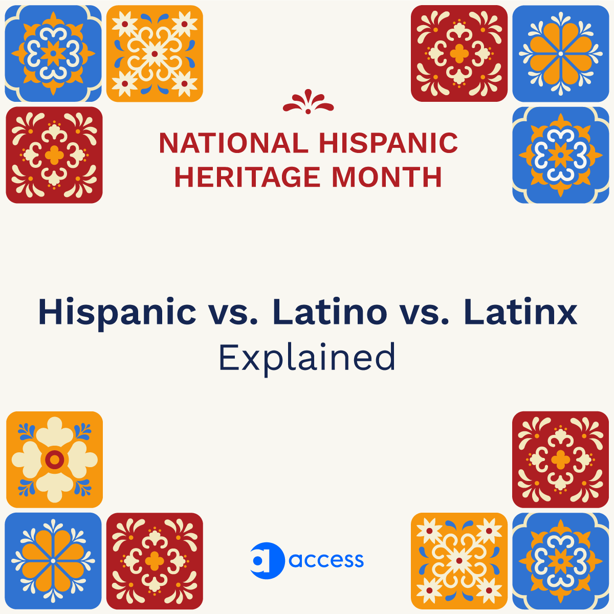 AccessTheAgency's tweet photo. #NationalHispanicHeritageMonth is 9/15-10/15. Today 51% of Hispanics prefer to be identified by their country of origin, according to @pewresearch. When using one of these terms, always respect their preference &amp; the value of recognizing people by country. https://t.co/kxBRnDHasM
