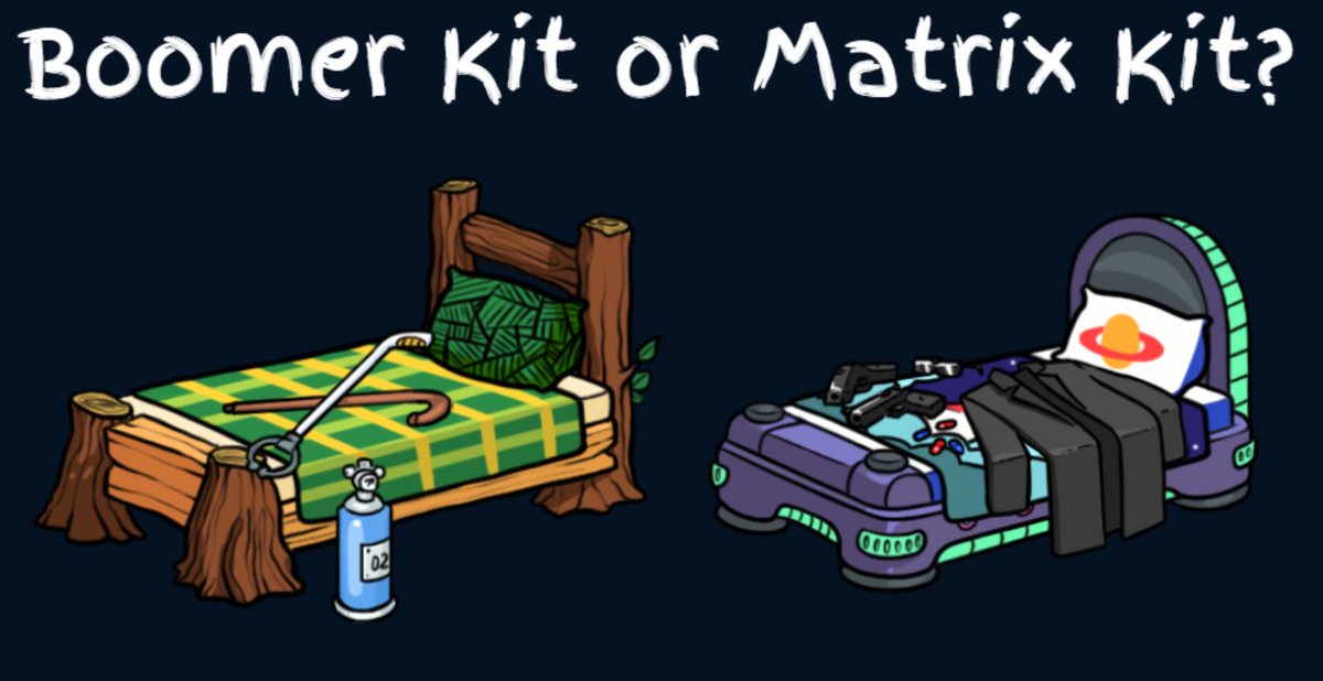 BoomerSquadNFT1's tweet photo. 🎉🎉🎉LAST MINUTE @BOOMROOMSCRO WL #GIVEAWAY!
20 #BoomRoom WL spots and 100 CRO available! Better make it quick, you only have until 8 PM EST! All you have to do is tell me...
❤️♻️👣#BoomerKit or #MatrixKit?
#crofam #cronos #giveaway #NFT #mint #hype https://t.co/TiContxmDs