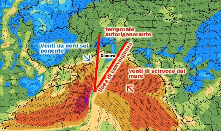 Mappa elaborata da meteolanterna.net