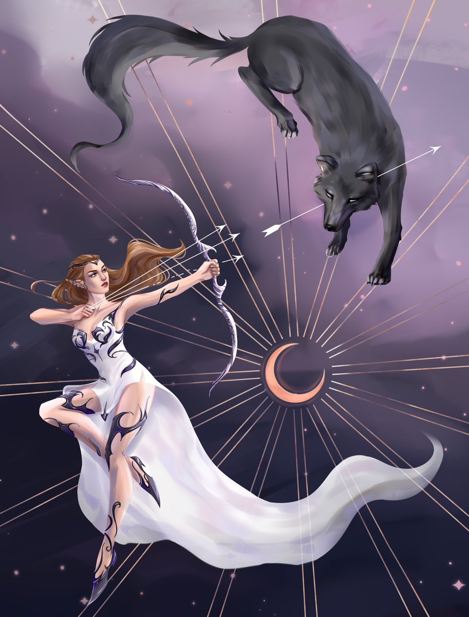 vinc_ry's tweet photo. Feyre and wolf / Cassian and Nesta #acotar #art #feyre #illustration https://t.co/FLD1y0IV6s