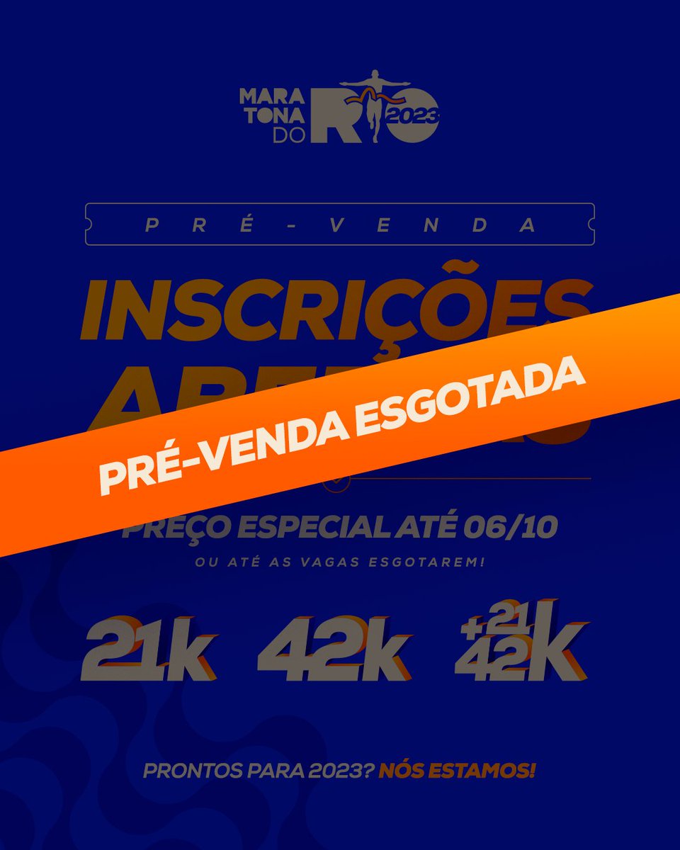 RÉ-VENDA ESGOTADA EM MENOS DE 24H! 🤩 NÓS ESTAMOS ASSIM, Ó: 😱 Alguém ainda tem dúvida de que 2023 vai ser sensacional? 💥 📌 8 a 11 de junho de 2023 📲 maratonadorio.com.br #MaratonaDoRio #VivaaSuaMaratona #maratona #corridaderua #maratonadorio2023