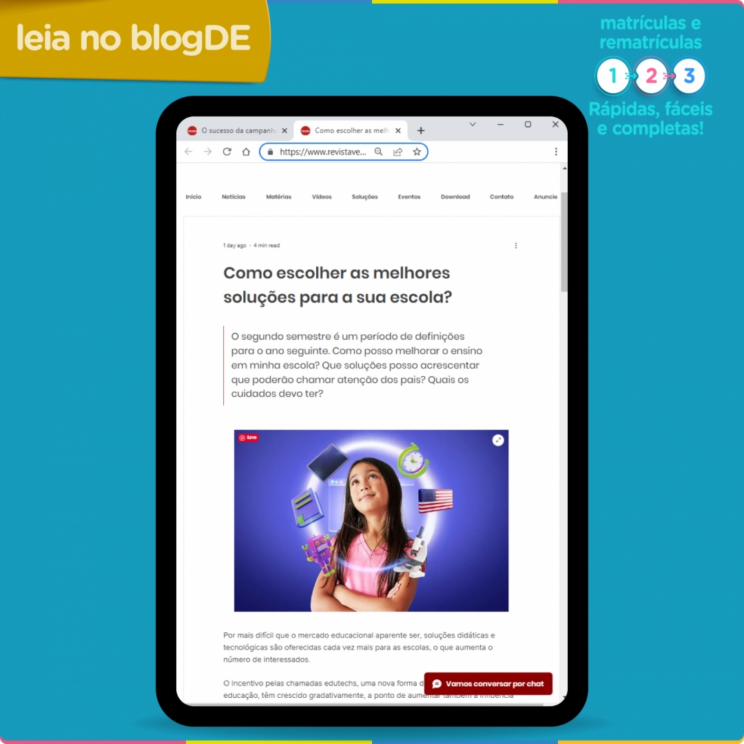 diarioescolaapp's tweet photo. #BlogDE - Diário Escola na Veredas Educacionais on-line
Agora, o super aplicativo de educação e gestão Diário Escola também está na versão on-line da Revista Veredas Educacionais.
Leia aqui: https://t.co/QKJELjaF6U https://t.co/ffTxVYsrrN