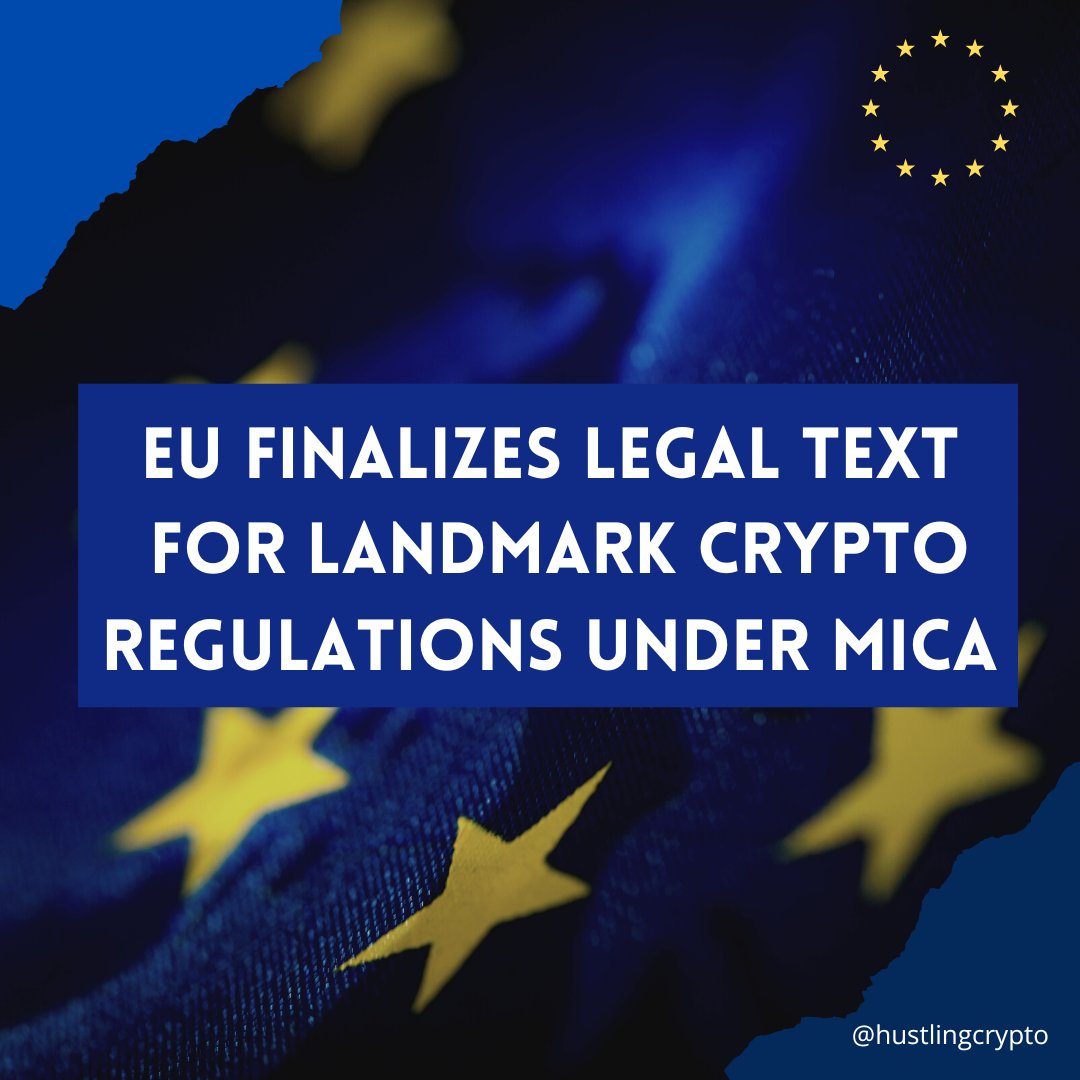 hustling_crypto's tweet photo. The EU finalizes the legal text for landmark crypto regulations under MICA. These rules could apply to algorithmic stablecoins and fractionalized NFTs.
#Crypto #cryptocurrency #EuropeanUnion https://t.co/U5nmREkuqR
