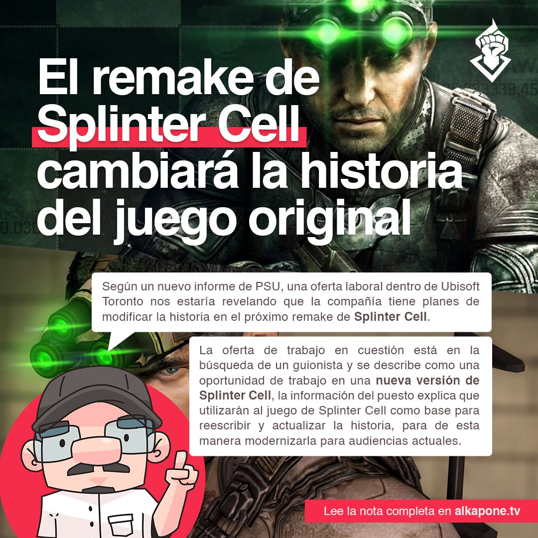 AlkaponeTv's tweet image. Tendremos diferente historia 🤓 #SplinterCellRemake 
alkapone.tv/noticia/el-rem…
