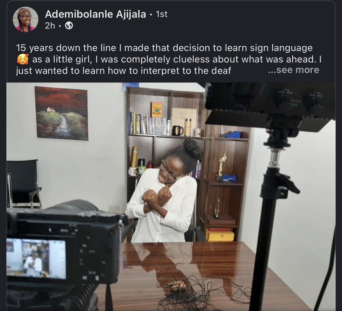 SolaOwonikoko's tweet photo. As we celebrate the #International Sign Language Day, we appreciate the work that sign language interpreters do as bridge to the lives &amp; communities of our friends with hearing impairments around the world.
Grateful for @AAjijala our sign language interpreter at @Project_Enable https://t.co/uqTpEkD3Cw