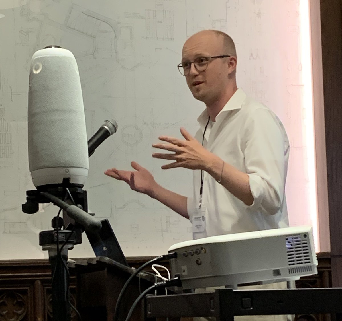 specialaffects's tweet photo. Our first panelist, University of Iowa’s Dana Alston, discusses the “broader veil of authority” of A24 as well as the transmutability of its logo, itself a “commodifying tool of brand ideation” https://t.co/z6BGRZSKHK