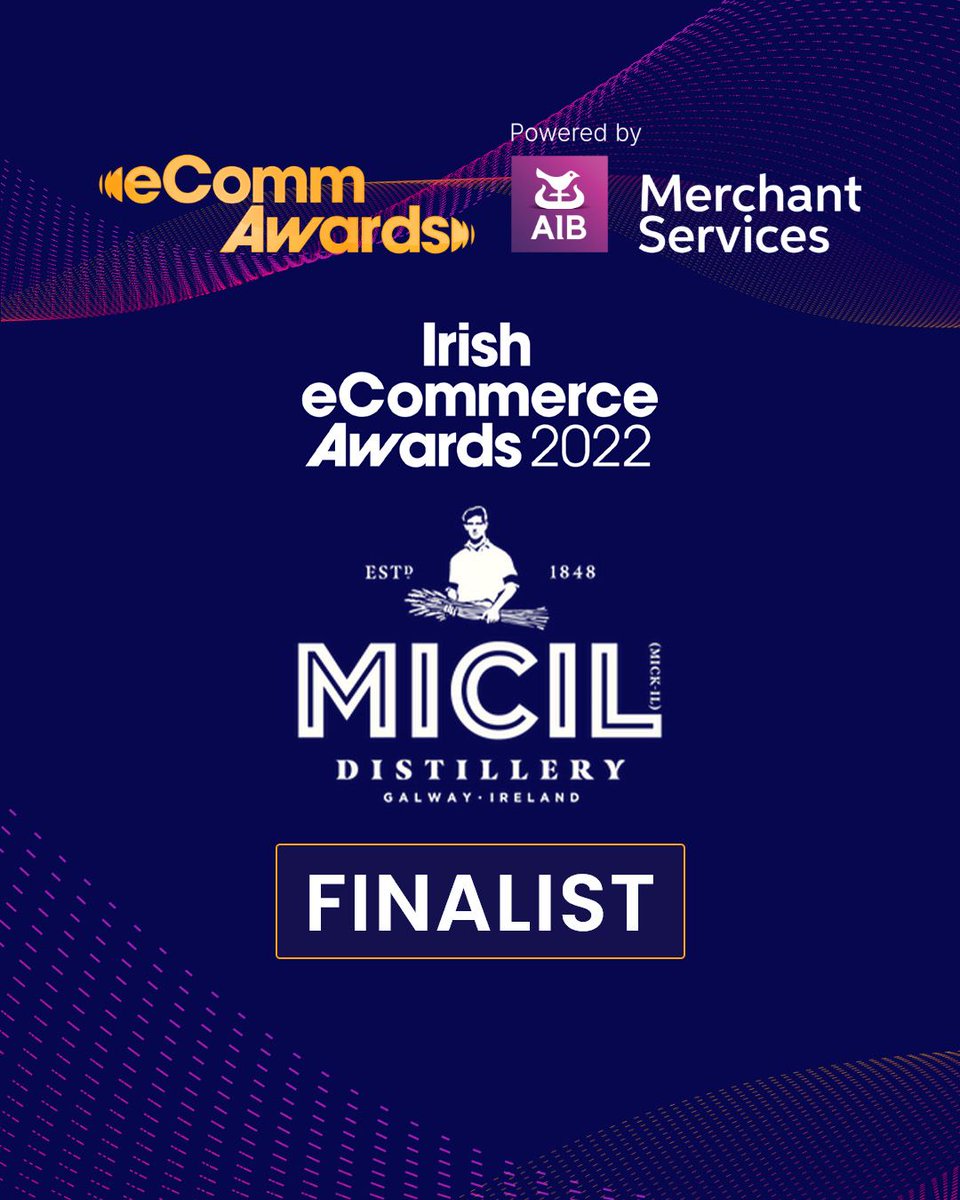 Delighted to be amongst the finalists at tonight's <a href="/eComm_Live/">eComm.Live</a> Awards 2022 for our work with @MicilDistillery.

A proud moment after a great collaborative project with  
@wearethreebrand &amp; <a href="/Bordbia/">Bord Bia - The Irish Food Board</a>.

Best of luck everyone! 🤞

#IrisheCommAwards #ecommerce #webdesign #ireland