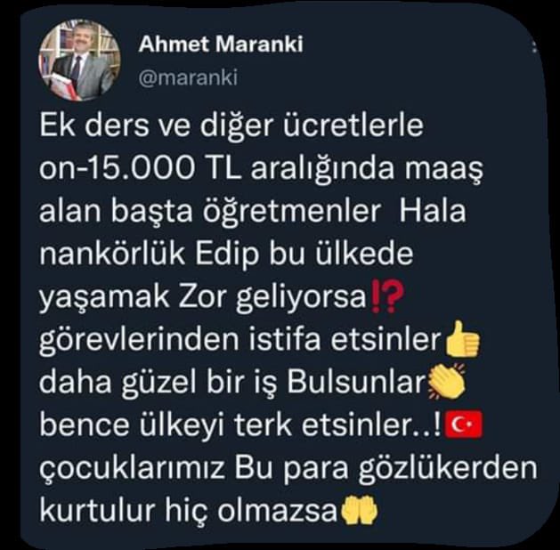 Daha Türkçe yazmasını bilmiyorsun. Bir de öğretmenlere laf atıyorsun. Bir cümleye o kadar yanlışı nasıl sığdırdın Ahmet. Ah senin öğretmenin ben olacaktım ki  #ahmetmarankikimki #oeğretmenlergecinemiyor #ömkyenidenmecliste @maranki #oeğretmen