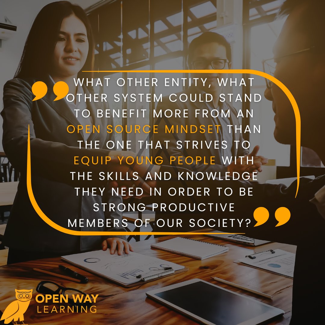 OpenWayLearning's tweet image. At #OpenWayLearning, we believe an open source mindset can be used as a catalyst for grassroots change across the entire education ecosystem. Learn more about our process: bit.ly/3ER6dHu