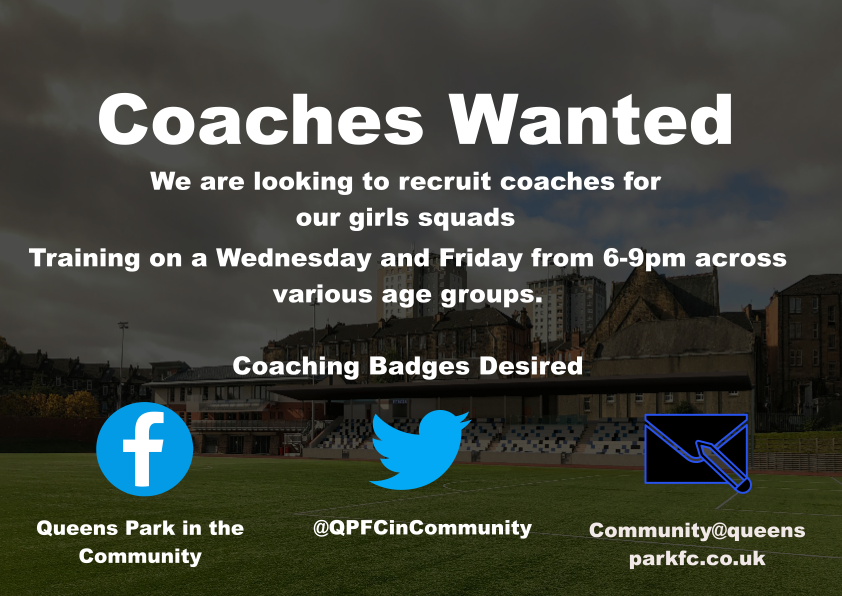 QPFCinCommunity's tweet photo. Coaches Wanted!!!!

If anyone is looking to get into girls football we have the perfect opportunity for you.

Please get in touch https://t.co/ln8XBPUaHZ