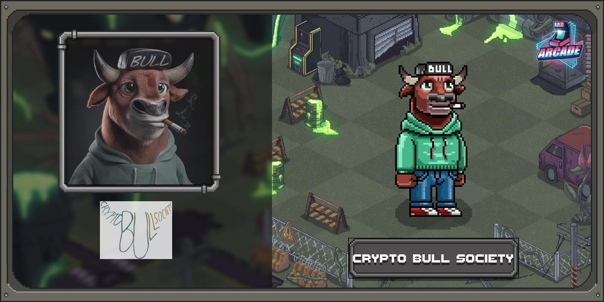📣 Arcade Inc. 🤝 Crypto Bull Society   

We’re FIRED up to announce we’ve officially partnered with @Arcadedotinc , the creators of the infamous Apes vs. Mutants mobile game for Yuga Labs, to bring the Bulls into the Arcade Land Metaverse!