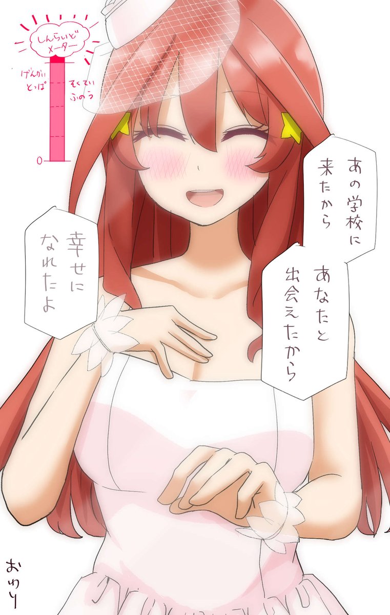 いいねRTで少しずつ心を開いてくれる五月ラスト
#五等分の花嫁 #中野五月 