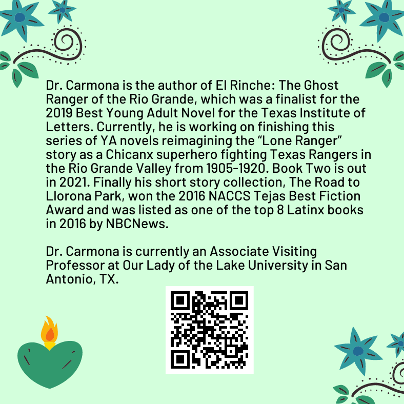 OLLUlibrary's tweet photo. Celebrate Hispanic Heritage Month with the OLLU Library by checking out El Rinche by @ccarmonawriter 

@OLLUnivSATX @ollu_eng_dept @MFD_Writing @ollumcnair https://t.co/GVzKpN5fY5