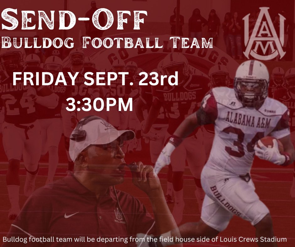 BaNdN3rD's tweet photo. Bulldogs, don’t forget about time change for today’s send-off #aamu #22dawgs #aamu23 #aamu24 #aamu25 #aamu26 https://t.co/DEUOoHurRu