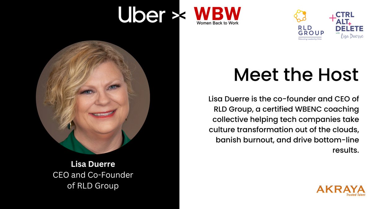 Lisa Duerre will be hosting our Uber Open House Returnship event on September 27th at 11am PT. She will be speaking with Uber panelists to provide returners with a clear understanding of what a career at Uber is like.  Register for the event here:  zcu.io/a5pw
