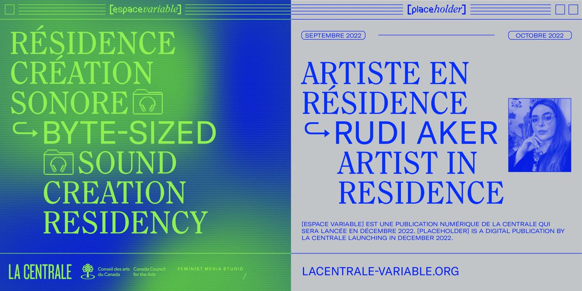 [placeholder], a digital publication by La Centrale launching in December, is thrilled to announce the launch of a Byte-sized Sound Creation residency in partnership with <a href="/FemMediaStudio/">FeministMediaStudio</a> and artist rudi aker #countercartography : lacentrale.org/en/programmati…