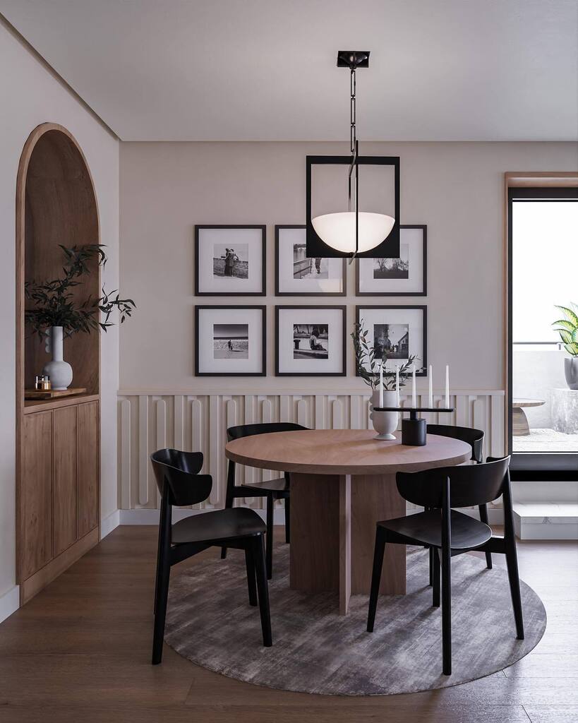 Obsessed with this corner dining area. 🤎

Dining Chairs: @thelifestyledco 
Lighting: @hudsonvalleylighting 

#cgi #interiordesign #diningroomdecor
#diningroomideas #interiorrendering #archviz
#architecturalvisualization #photorealism
#moderndesign #3… instagr.am/p/Ci2wEm2uksh/