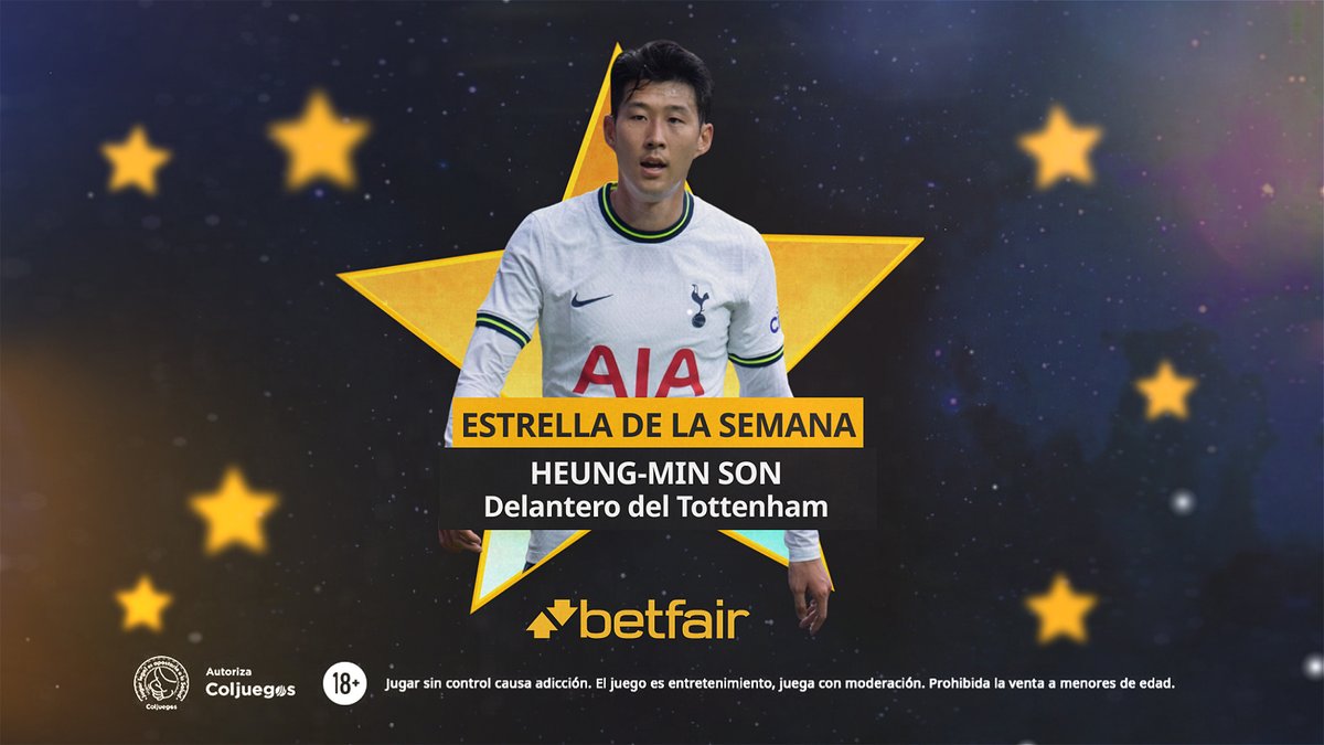 Betfair Colombia (@betfair_col) on Twitter photo ⭐Nuestra estrella de la semana es <a href="/Sonny7/">Son Heung-min</a>, quien destruyó al #Leicester tras salir del banquillo y anotar 3 golazos en 13 min, dando la victoria al #Tottenham 6-2
📌Tras 8 partidos en ayunas, el delantero surcoreano ha llegado muy preparado para esta campaña
#PremierLeague ⭐Nuestra estrella de la semana es <a href="/Sonny7/">Son Heung-min</a>, quien destruyó al #Leicester tras salir del banquillo y anotar 3 golazos en 13 min, dando la victoria al #Tottenham 6-2
📌Tras 8 partidos en ayunas, el delantero surcoreano ha llegado muy preparado para esta campaña
#PremierLeague