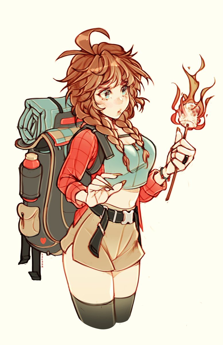 「Camping Girl  September's Sticker Club r」|𝖔𝖝𝖈𝖔𝖝𝖆 ✨のイラスト