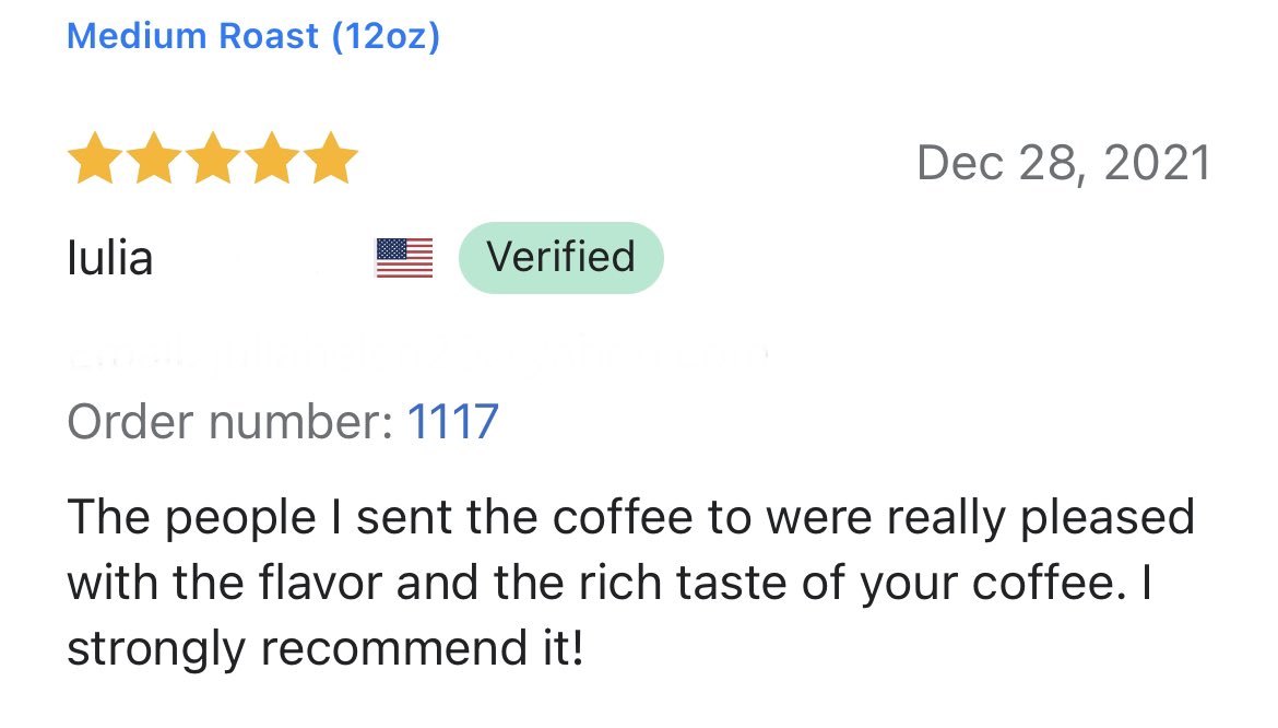 CoffeeJscc's tweet image. It’s another #FiveStarFriday.
Julia bought our #coffee for some of her friends. Check out her review and what her friends thought! Coffee makes a great gift!

Great Coffee-Great Cause-Great Gift

#GetCaffeinated #Veterans #NSF #charity