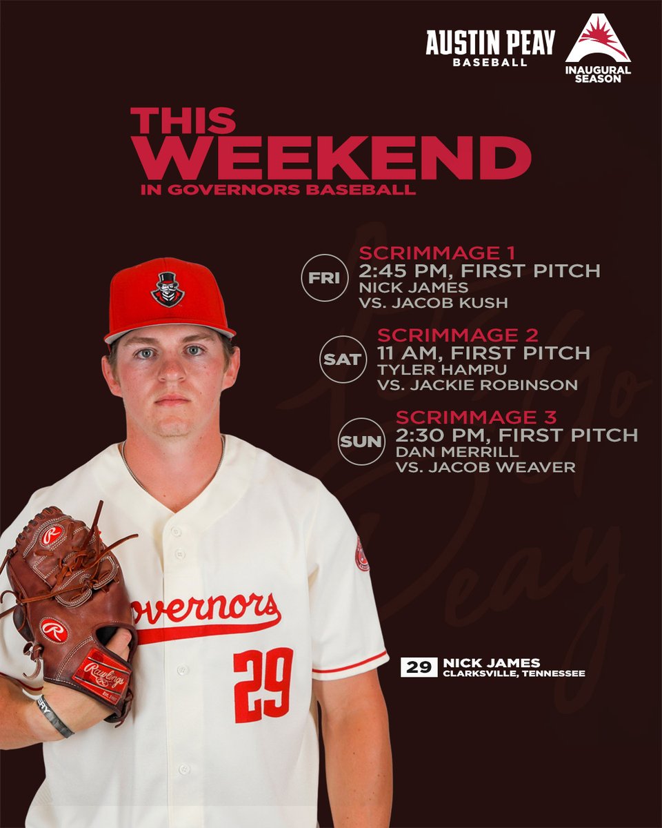 GovsBSB's tweet photo. ɪᴛ'ꜱ ᴛɪᴍᴇ ꜰᴏʀ ɢᴏᴠᴇʀɴᴏʀꜱ' ꜰᴀʟʟ ʙᴀʟʟ!

The fall's first scrimmages are on tap this weekend, starting today at 2:45 p.m.! Drop by The Hand and catch the Govs… free admission all fall! 

#LetsGoPeay 
#⃣🅱️🅰️🆖 https://t.co/GfYXgjU2WV