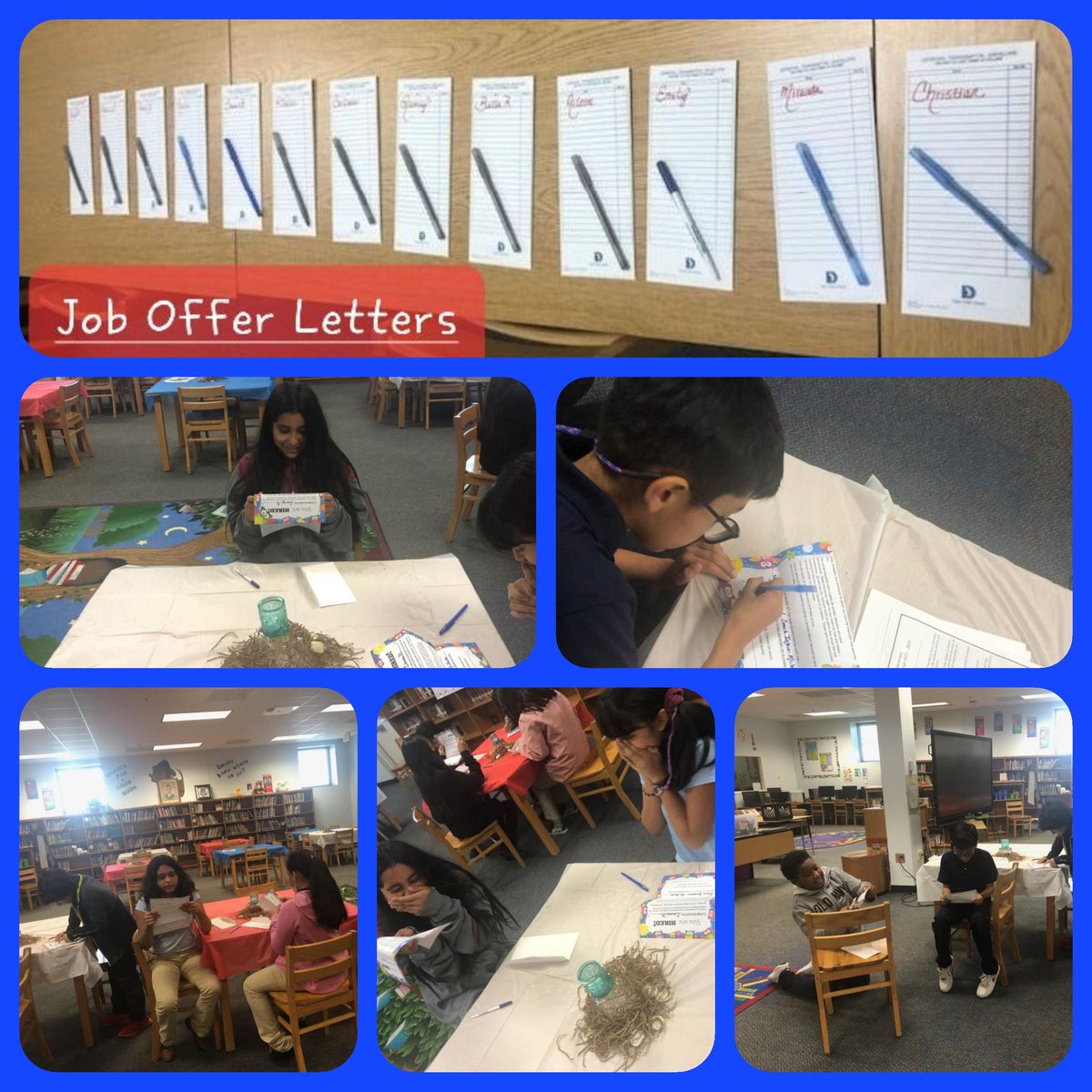 MartinWeissSOL's tweet photo. Last week @MartinWeissSOL our 5th grade scholars received their job offer letters!!🎉 A big thank you goes out to our awesome counselor, Tiffany Daniels❤️ for leading the way! #GoOwls🦉  #Put1stThings1st @TheLeaderinMe @LEAD_DallasISD @dallasschools @DallasISDSupt https://t.co/2xG6kgSyFU