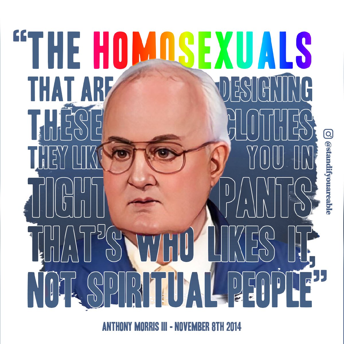 StandifyouRable's tweet photo. Fuck this guy also.
#Standifyouareable #jehovah #jw #jwlife #jwworld #jwfamily #jwlanguage #jwwitnesse #brotherandsisters #jworg #jwsisters #governingbody #jwusa #jworganization #jwpreaching #homophobic #evil #exjw https://t.co/Ec8CqkvIOK