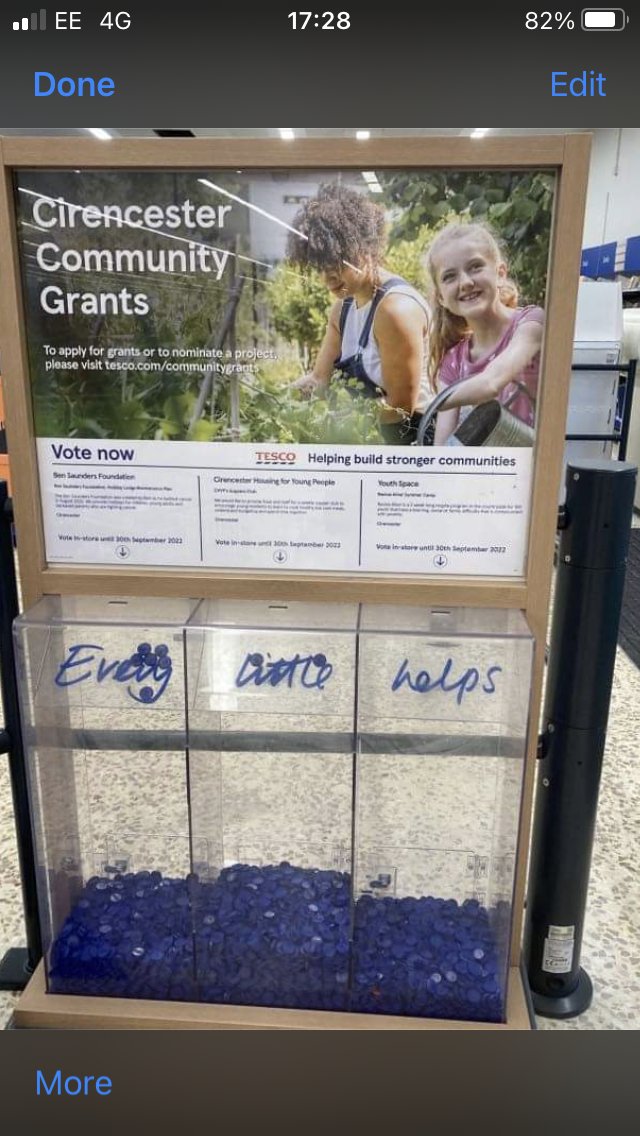 <a href="/CirenTownFC/">Cirencester Town FC</a> <a href="/Official_STFC/">Swindon Town Football Club</a> <a href="/SupermarineFC/">Swindon Supermarine</a> <a href="/charliegriff09/">charliegriffin</a> please retweet and vote for us at Cirencester Tesco. Closing date is 30 September ⚽️♥️