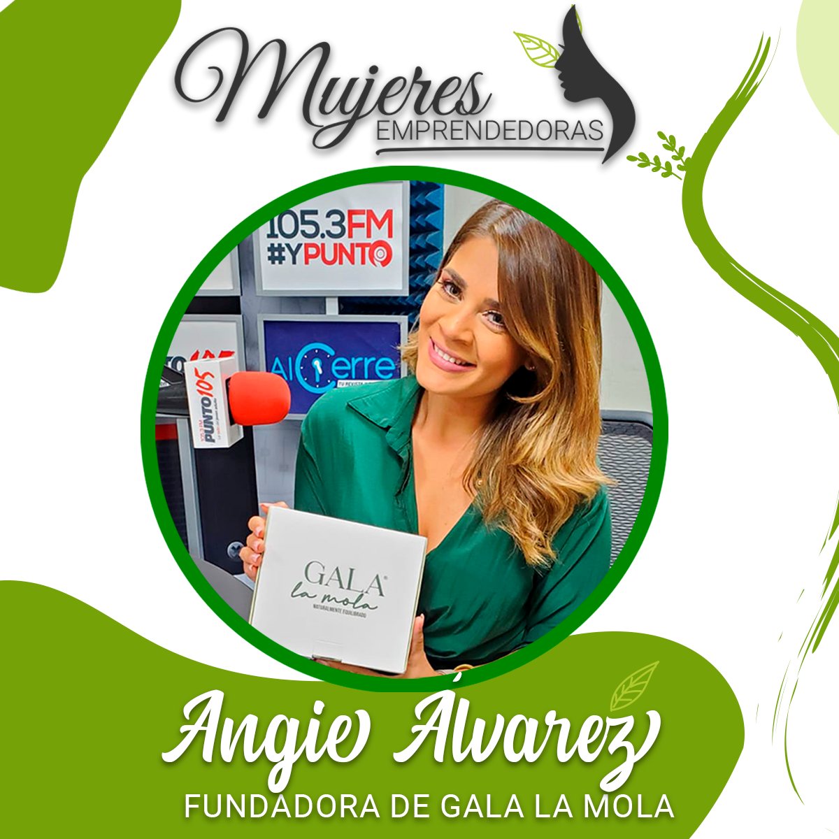 Punto105's tweet photo. 🤩 Sintoniza #AsíPiensanEllas ya que en nuestra sección #MujeresEmprendedoras 💅💗 hablaremos con @Angie_TCS - Fundadora de Gala la mola 😍

🔴 12:00 M.D. 📻 #Punto105 #SomosLoQueTeGusta

 Comunícate con nosotros por #WhatsApp 7181-1053 📱 y el teléfono en #Cabina ☎2209-2887 https://t.co/xIn91VTurC