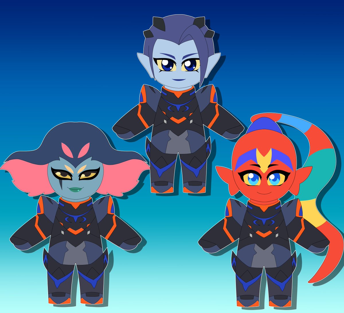 LunaNoctuArts's tweet photo. Woke up and wanted to design the ladies
#VoltronLegendaryDefender #VLD #Axca #Ezor #Zethrid https://t.co/Ic4QECZXbC
