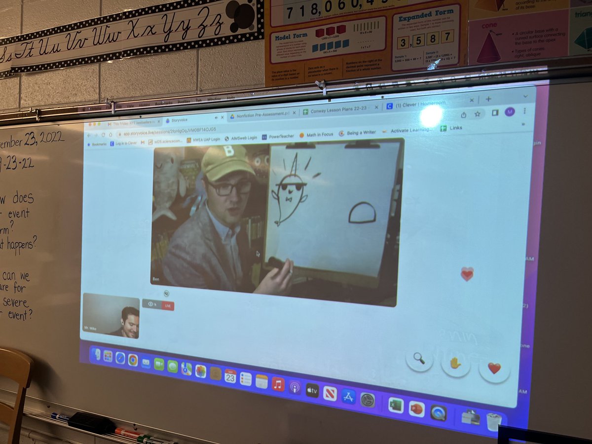 Learning how to draw Narwhal with Ben Clayton on a Fun Friday! @⁦storyvoicelive⁩