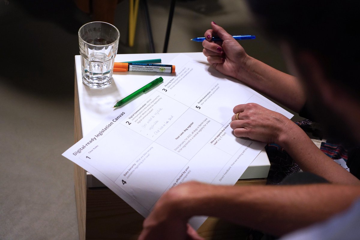 DigitalServBund's tweet photo. Am Mittwoch sprach unsere Designerin Sabrina @Feuerherd beim @SDDBerlin-Meetup über bessere Verwaltungsleistungen durch digitaltaugliche Gesetze und diskutierte gemeinsam mit dem Publikum eine Methode, Gesetze auf Digitaltauglichkeit zu überprüfen. #ServiceDesign https://t.co/0nmr2nT5tJ