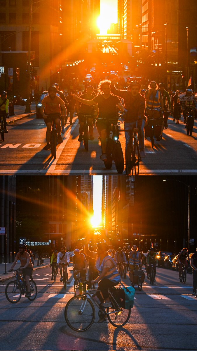 ☀️Chicago Henge x @bikegridnow photos #chicagohenge #AutumnEquinox #sunset
