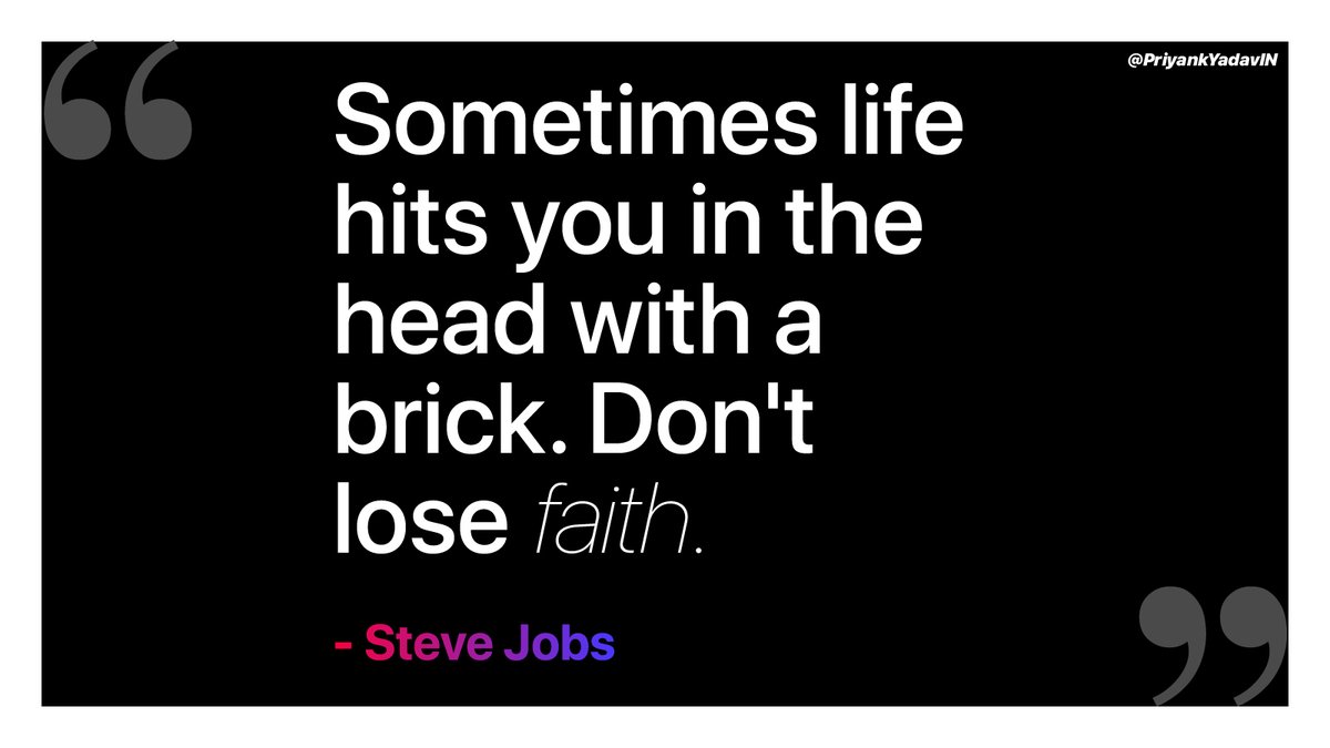 PriyankYadavIN's tweet image. Sometimes life hits you in the head with a brick. Don't lose faith.
Steve Jobs

#designup22 #designideas Hyde Rosh Hashanah Udoka Telfar Cardi #USMNT #BiVisibilityDay #fridaymorning Da Baby