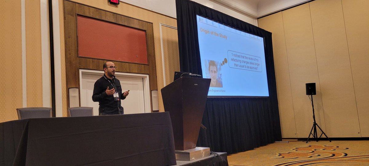 mwmkaouer's tweet photo. My presentation about refactoring documentation challenges in @strangeloop_stl 's It Will Never Work In Theory conference. Shout-outs to @HusseinPhd20 being featured in the slide! #strangeloop #nwit https://t.co/PDIXHNbVGP