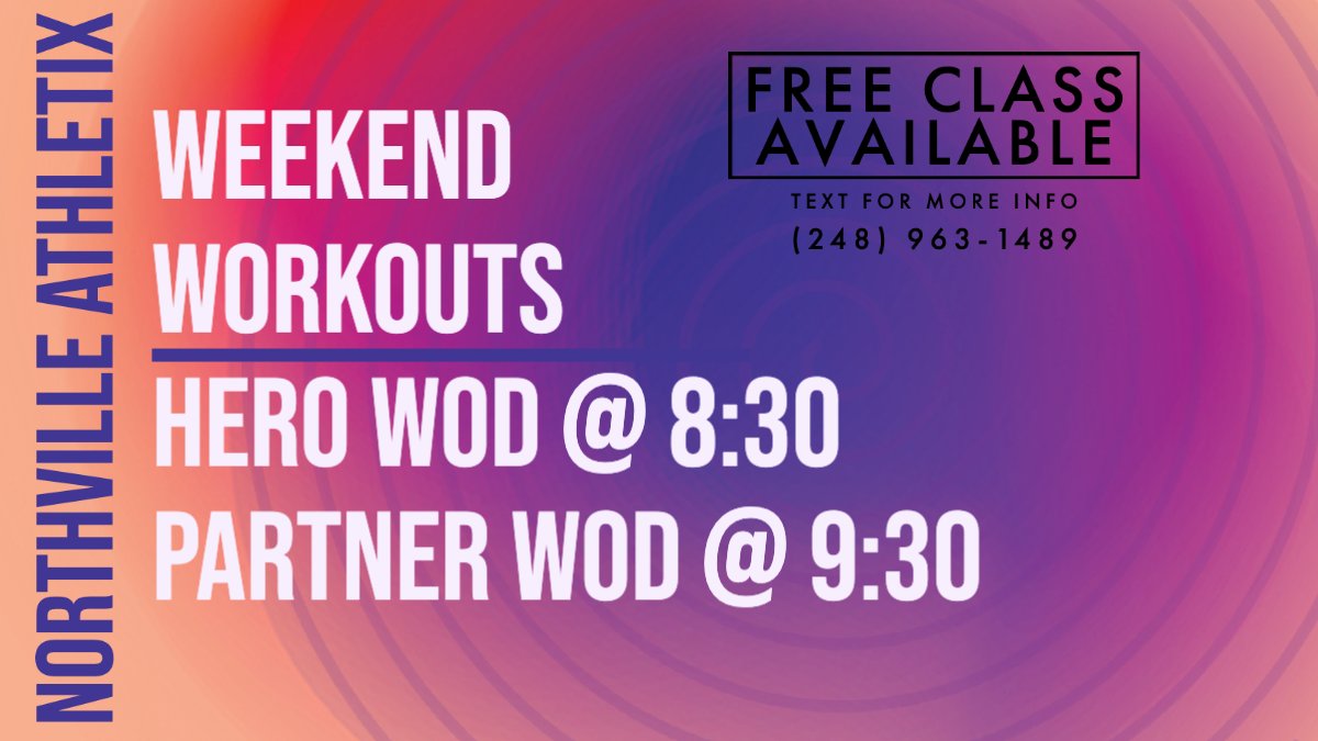 hinesparkcf's tweet photo. Saturday Workouts are posted!  Members, bring your friends and family for a fun game day workout.  Reach out if you have interested in joining us.  Not a member yet, but want to check out the gym, DM or call text (248) 963-1489 and we can get you set up! https://t.co/IkF7rHohLk