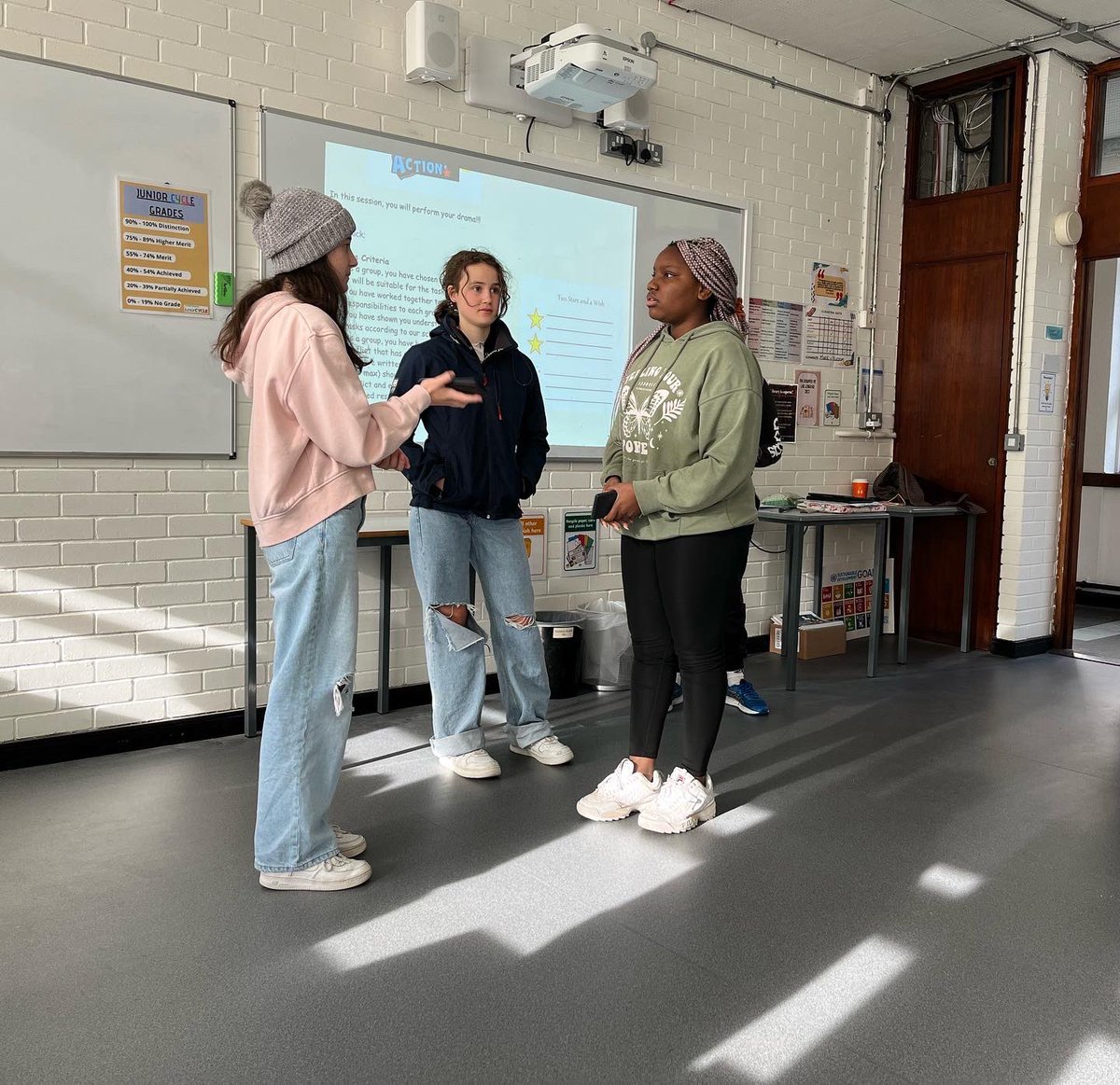 galwayetss's tweet photo. As part of our assessment piece during PBL this week, students wrote and presented a short drama showcasing a scenario in which there is conflict and explored how this conflict can be resolved restoratively 👏 

#restorativepractice @connect_rp @mstowerp https://t.co/A2zeW81L9X