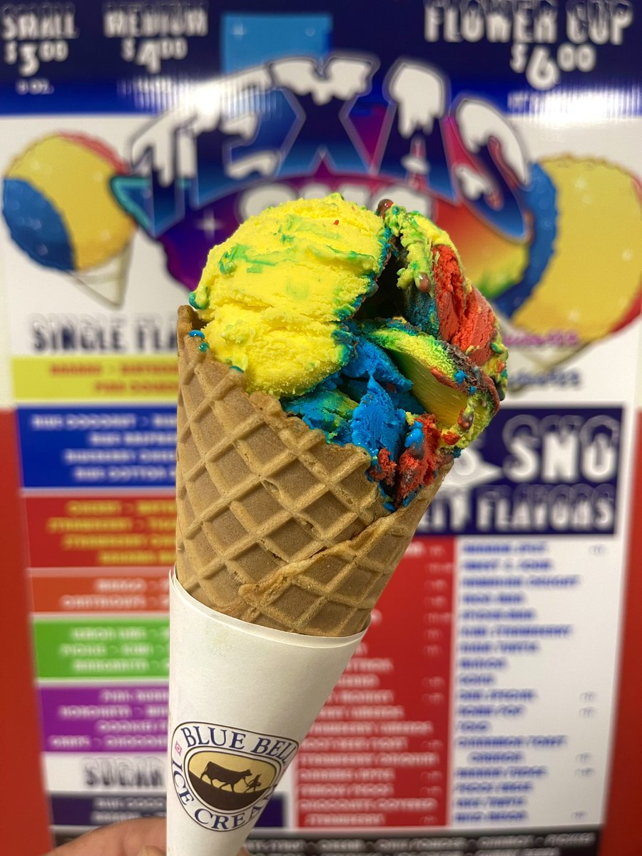 ptxTexasSno's tweet photo. Start homecoming off right, we’ll be open today from 2-7PM 

Got waffle cones, milkshakes, and new flavors! Krazy Kolors, pistachio almond, banana pudding, pecan pralines, &amp; Cookies N Cream https://t.co/VsvRQE3zkG