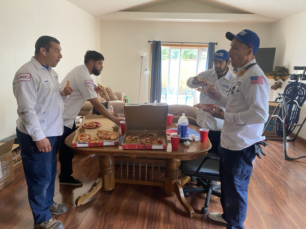 airprolongview's tweet photo. What do the Air Pros and pizza have in common? They both know how to put a smile on peoples' faces! 

#pizzatime #perfectsolution #improveyourair #cleanair #indoorairquality #AirPros #highqualityservice #niceandcozy #transformyourcomfort #peaceofmind #5starservice #airquality https://t.co/tcO9GgCkVv