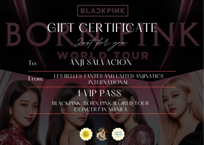 Lesbellestantes's tweet image. As we know, Anji, is a big Blackpink fan, she deserves to see their concert.

A joint venture with @anjinaticsintl, a birthday gift for our Sunshine, 

HAPPY BIRTHDAY ANJI
#AnjiSalvacion || @anjisalvacion