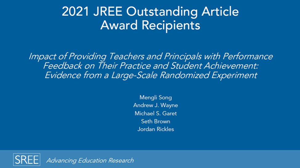 Presenting the 2021 JREE Outstanding Article! #SREE2022 <a href="/editors_JREE/">JREE-Editors</a>