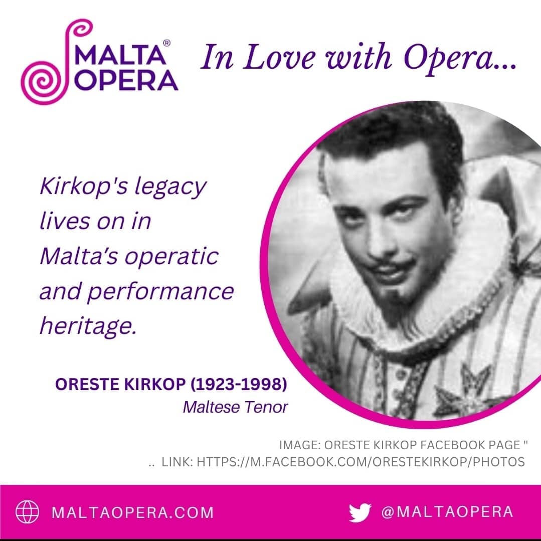 MaltaOpera's tweet image. #LoveofOpera: Tenor Oreste Kirkop (1923-1998)'s legacy is a staple contributor to Malta’s operatic heritage. First started singing in war-time shelters, he went on to solidify his reputation with performances at London’s Convent Garden, Milan’s La Scala &amp;amp; in the Vagabond King.